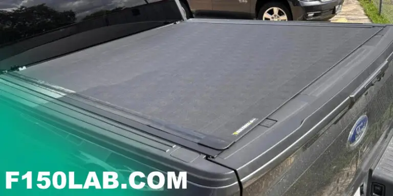 Bak Revolver X4s hard roll up tonneau cover installed on a Ford F150